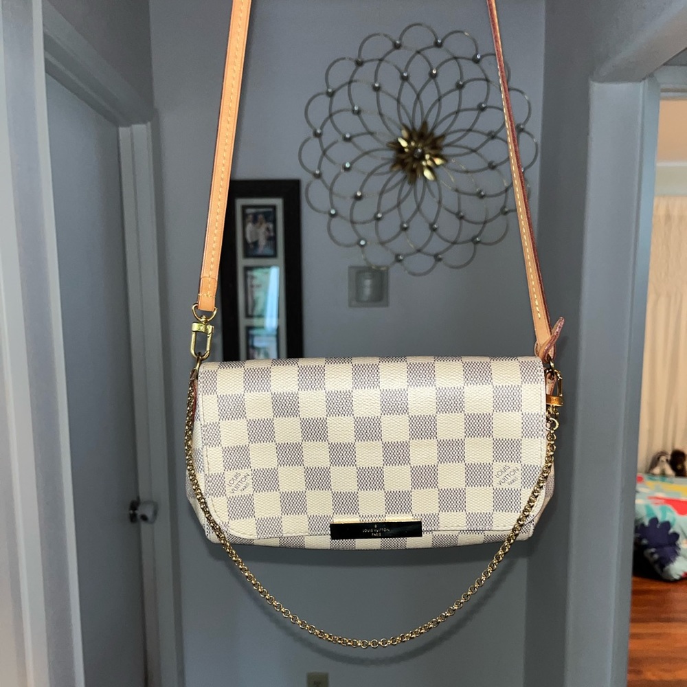 Louis Vuitton - Favorite Damier Azur Pm White Canvas Shoulder Bag